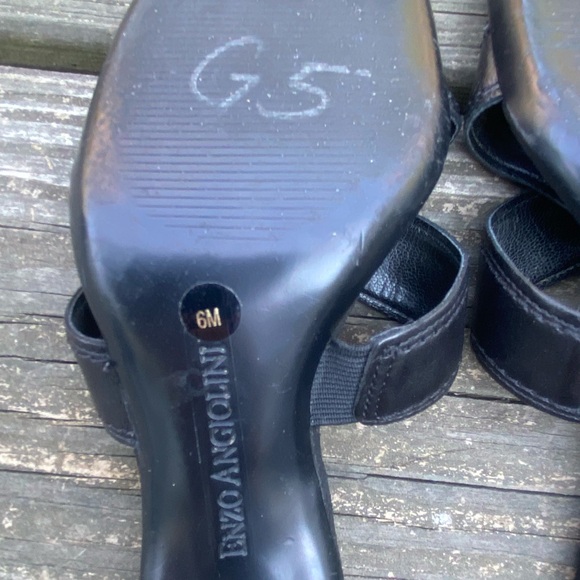 Enzo Angiolini genuine black leather heels size 6 Made in Brazil ankle strap - Picture 11 of 15
